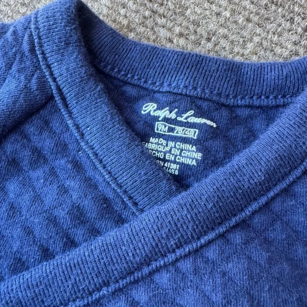 Ralph Lauren Navy Blue Jogger Sweatshirt Boys Size 9M